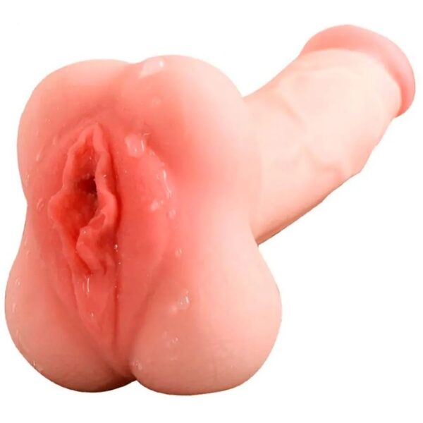 MASTURBADOR COM FORMATO DE VAGINA E PÊNIS COM VEIA E GLANDE