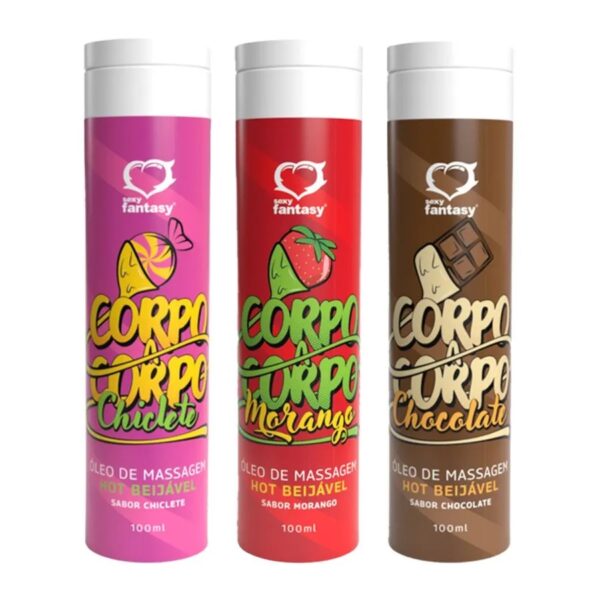 ÓLEO DE MASSAGEM CORPO A CORPO HOT BEIJÁVEL 100ML SEXY FANTASY